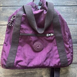 Spacious Kipling Purple Backpack/Tote